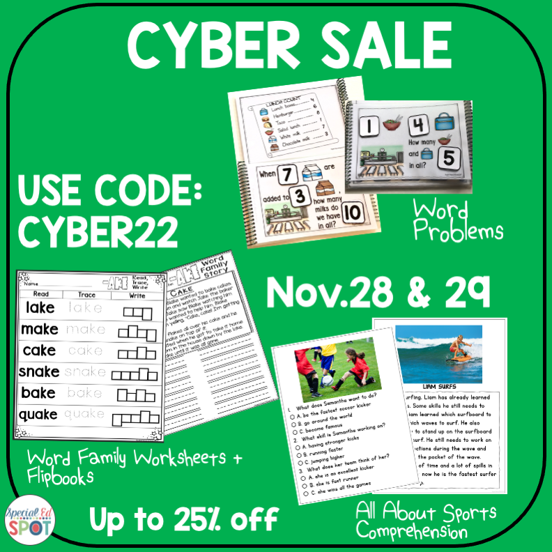SpecialEdSpot's tweet photo. Take a look at these great items for sale in the Special Ed Spot TpT store!
Annie Adds Lunch - Word Problems
Word Family Worksheets and Flipbooks
All About Sport Comprehension

Take a look at these awesome items here
https://t.co/tZleO8Whgh https://t.co/t0AGu4bZsD