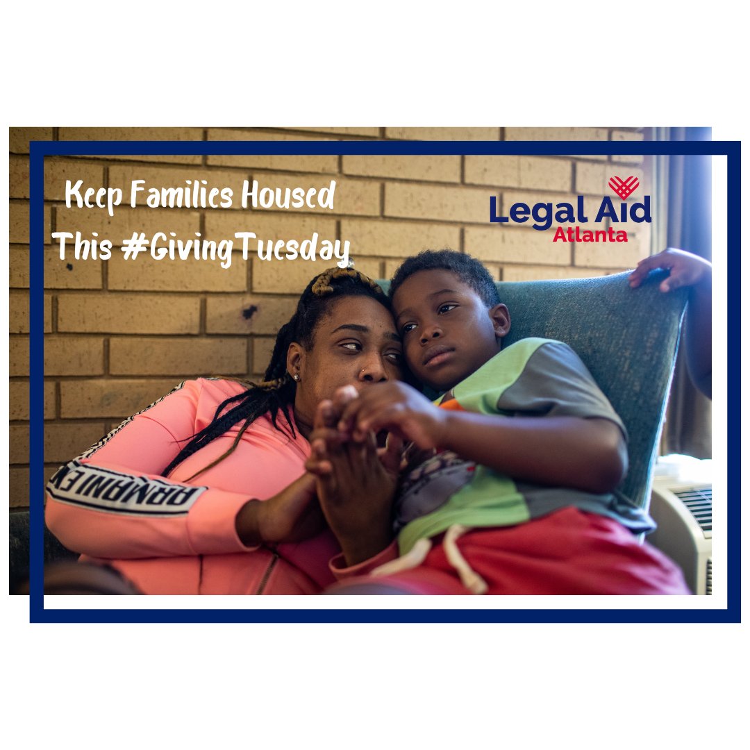 Today is the day, #GivingTuesday! Help us raise money to hire a compassionate and skilled housing advocate that works to keep families housed. You can learn more and donate at give.atlantalegalaid.org/givingtuesday2… 
#GAgives #atlanta #atlantanonprofit #nonprofit #housing #legalaid