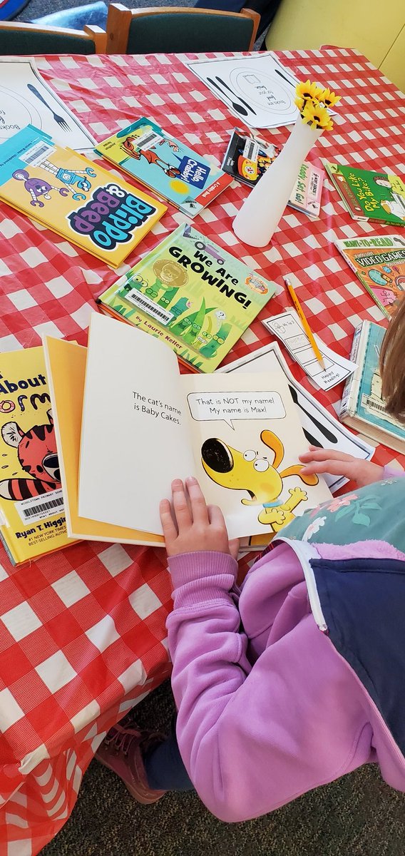 "Ooo look at this one, this one looks so good" A fresh shipment of high interest early readers and chapter books calls for a book tasting! Thanks to amazing @fcpsmedia enhancement funds, we have a great mix of genres to build hype with all kinds of readers!