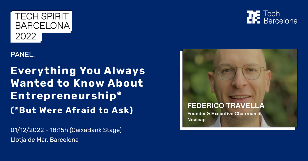 No te pierdas el panel sobre emprendimiento en el que Federico Travella, fundador de Novicap, participará junto a <a href="/kantox/">Kantox</a>, <a href="/Tiendeo/">Tiendeo</a>, @PlavedSurvey y <a href="/juliagescriba/">Júlia G Escribà</a> en la #TechSpiritBarcelona 🚀

📅 30/11 y 1/12
📍 Llotja de Mar, BCN

<a href="/TechBarcelona/">Tech Barcelona</a>

hubs.la/Q01tsgZp0
