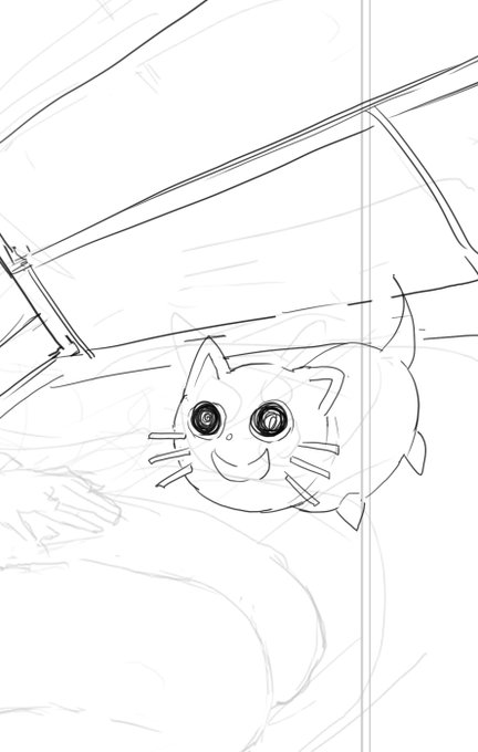 こちらいい感じに描けたラフのNEKO 