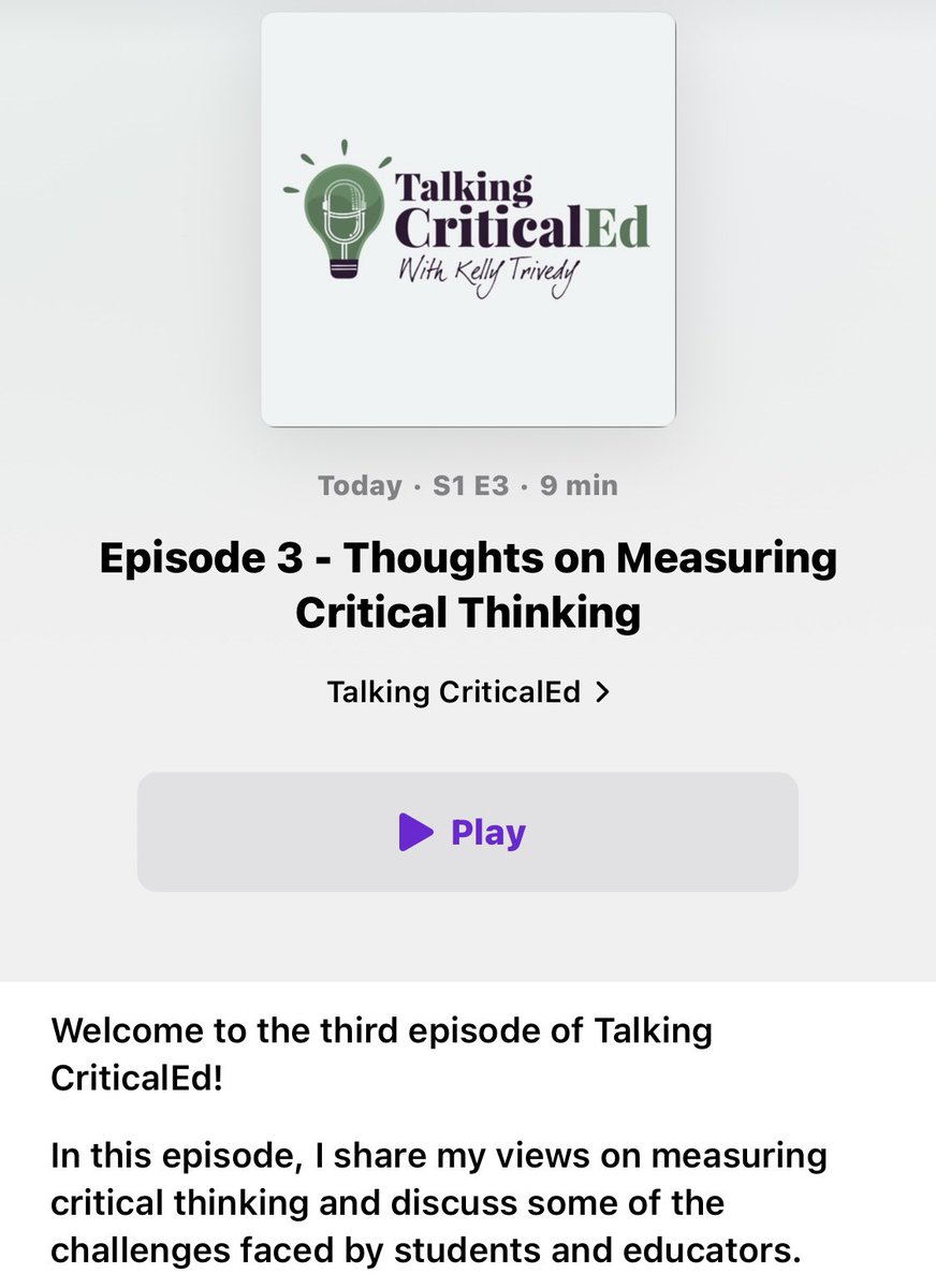 trivedUcation's tweet photo. This one’s been my most favourite to record!
Have you listened yet?
RT educators 🙏🏽 thank you!
#criticalthinking #TalkingCriticalEd #eduTwitter #podcast https://t.co/77abWECaEU