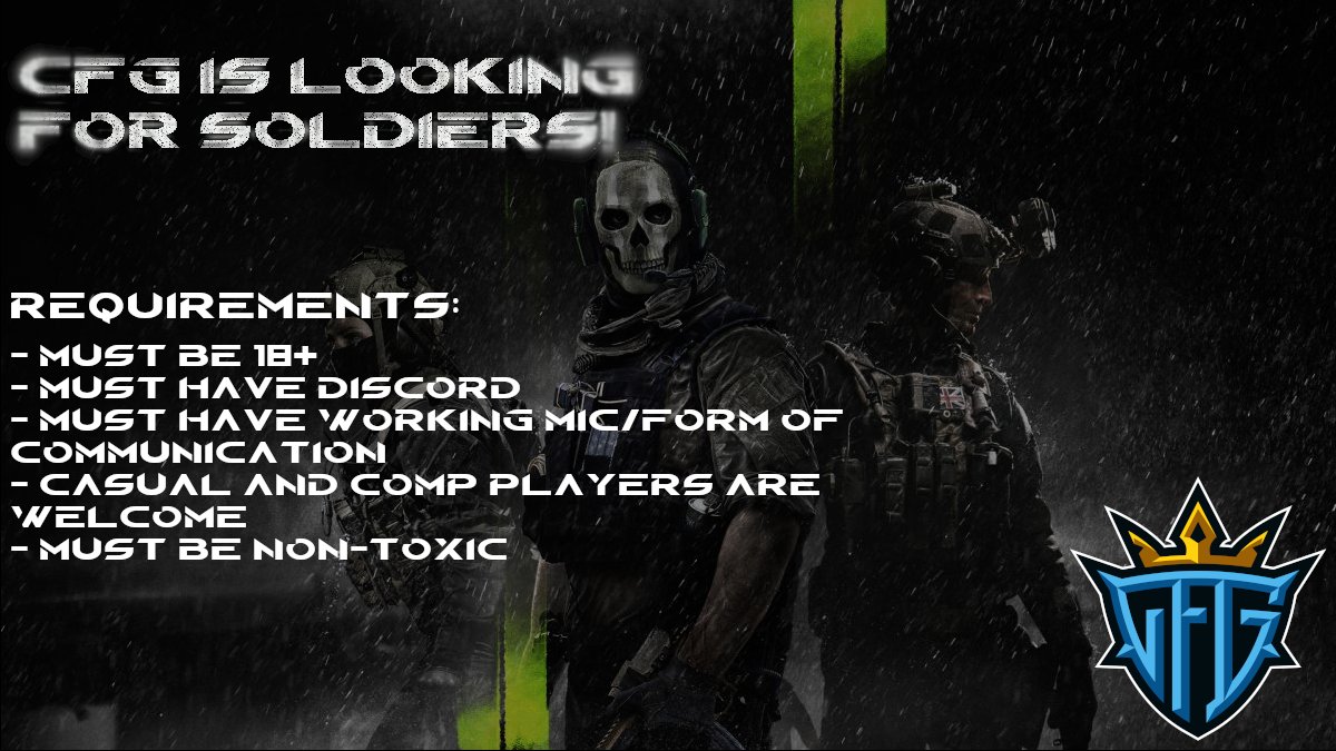 RZxSLICK's tweet photo. @CrestfallenGG is looking for a call of duty team! We would love for some new faces to pop up and join. #CFG #callofduty #joinus #COD  #MWII https://t.co/makf7M2hoT