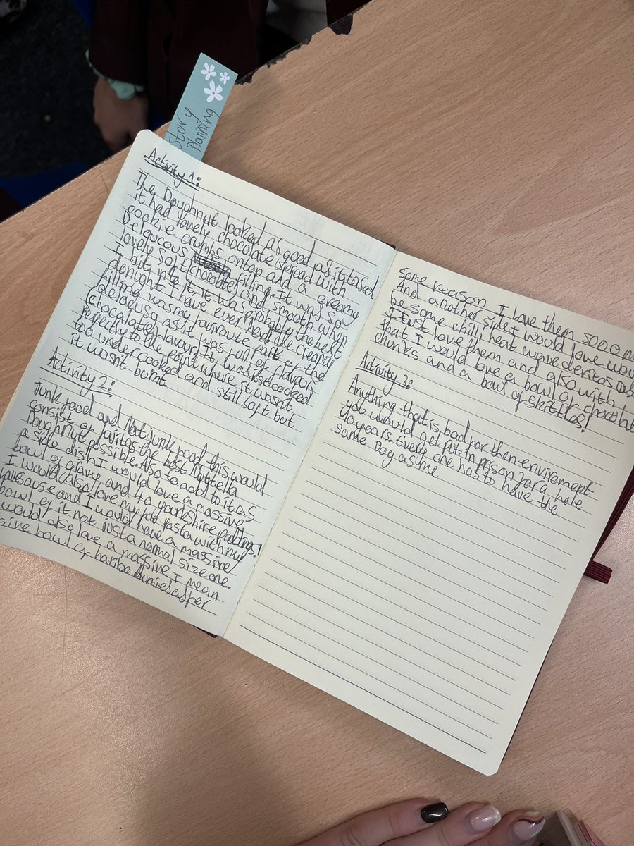 CVcreativewrite's tweet photo. Tonight’s creative writing club was super fun. After a workshop I attended with Uni of Manchester, I brought the ideas to our group. We loved it! #dreammeal #ifiruledtheworld @ColneValleyHigh https://t.co/MhLKuInZsE