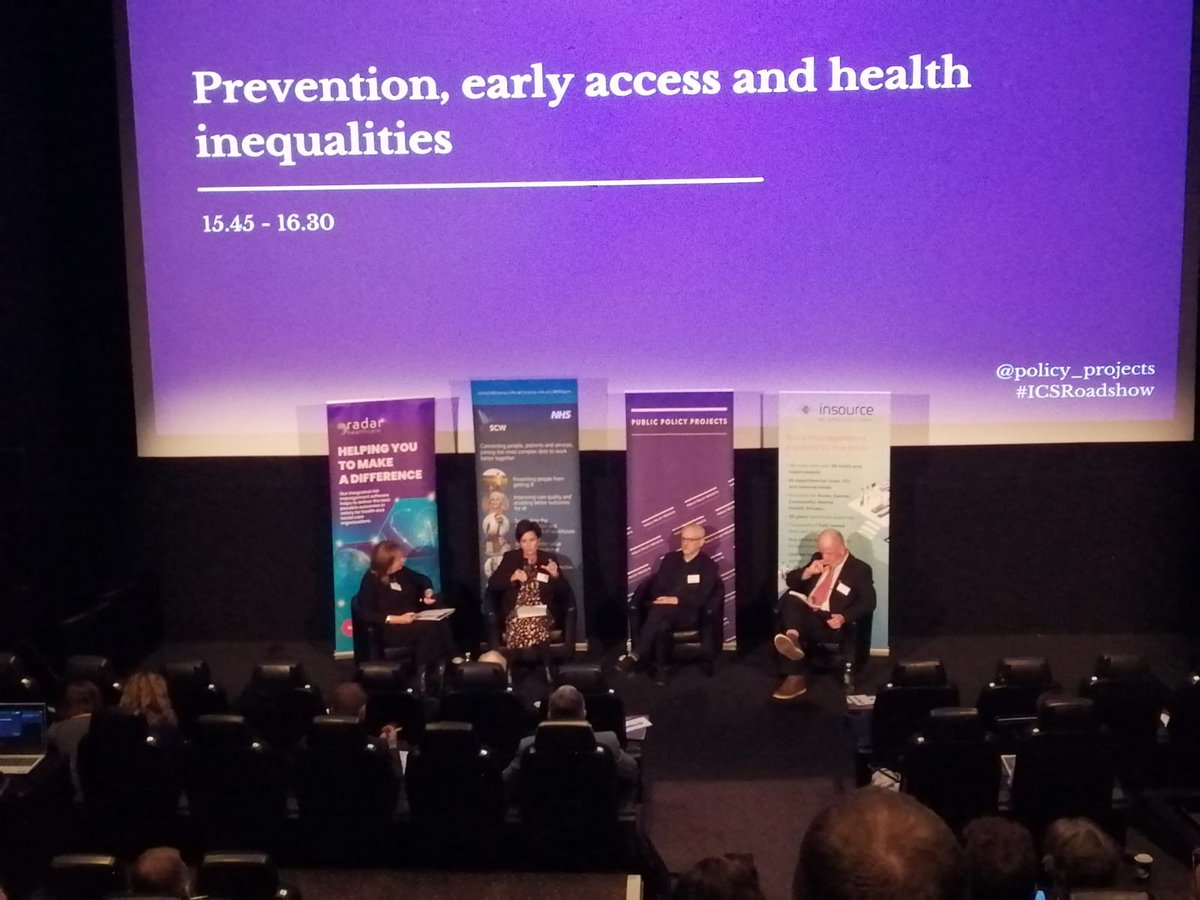 NHSscw's tweet photo. The third session panel at #icsroadshow with #SCW colleagues Karen Kirkham, Debbie Stark, Andrew Fenton, and Gerald Hunt. https://t.co/oVKqRhSuiV