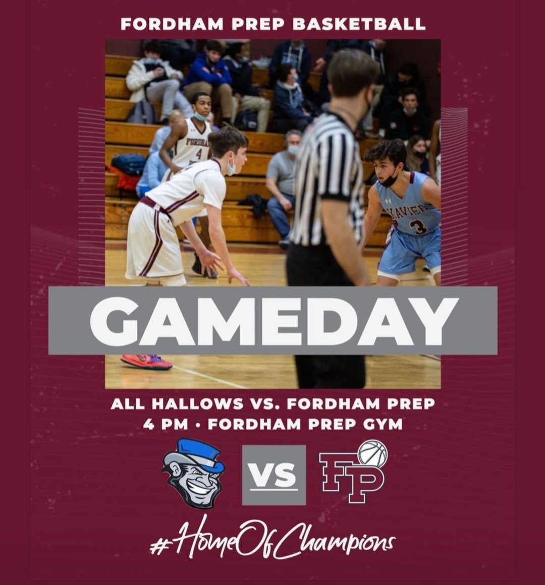 SEASON OPENER GAMEDAY!
🆚️ <a href="/allhallowshoops/">All Hallows HS Basketball</a>
⏰️ 4pm
📍 Fordham Prep 
💻 events.locallive.tv/finalsite/9656…
Join us as the 2 time defending City Champions open up the season vs Bronx foe All Hallows at 4pm.
<a href="/FP_Sports/">Fordham Prep Athletics</a> <a href="/CHSAA_NYC/">CHSAA</a> <a href="/patokeefe12/">Pat O'Keefe</a> <a href="/NYS_Basketball/">New York State HS Basketball</a> <a href="/RecruitTheBronx/">RecruitTheBronx</a> <a href="/TheMikeLibert/">Mike Libert</a>