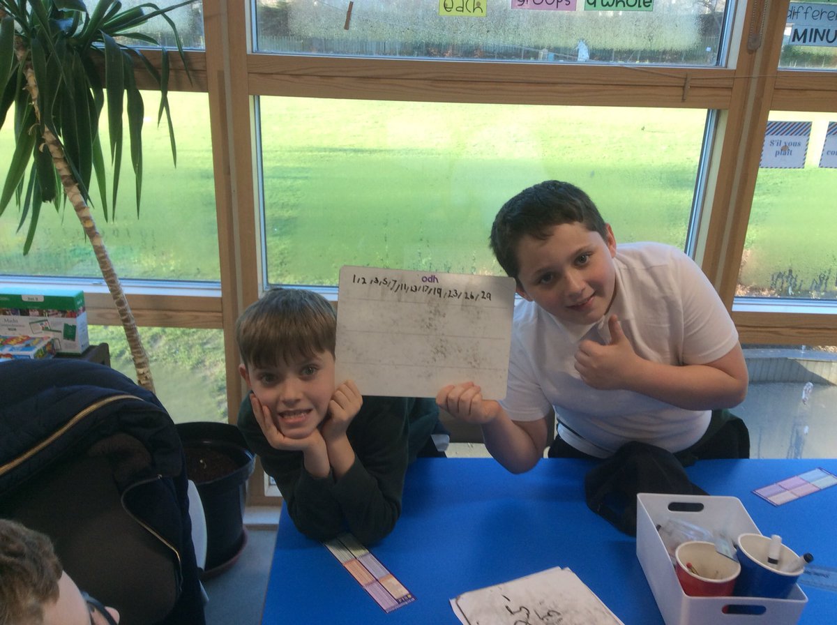 MrsTeillard's tweet photo. Today, as part of our work on number patterns and sequences we were learning about prime numbers. In groups we tried to see how many prime numbers we could find - how high can you get to? @Greenbraeschool https://t.co/ucUz1l5z63