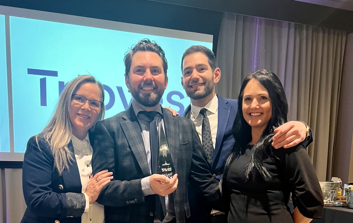 CushWakeCalgary's tweet photo. Congratulations to Ryan Rutherford and Mac Marcinew for winning the NAIOP Calgary 2022 Real Estate Excellence (REX) award for #Retail Lease of the Year! This inaugural award was presented for leasing a 39,383 SF (10 year deal) building.
#WhatWeMakeIt https://t.co/McxZdC3ADS