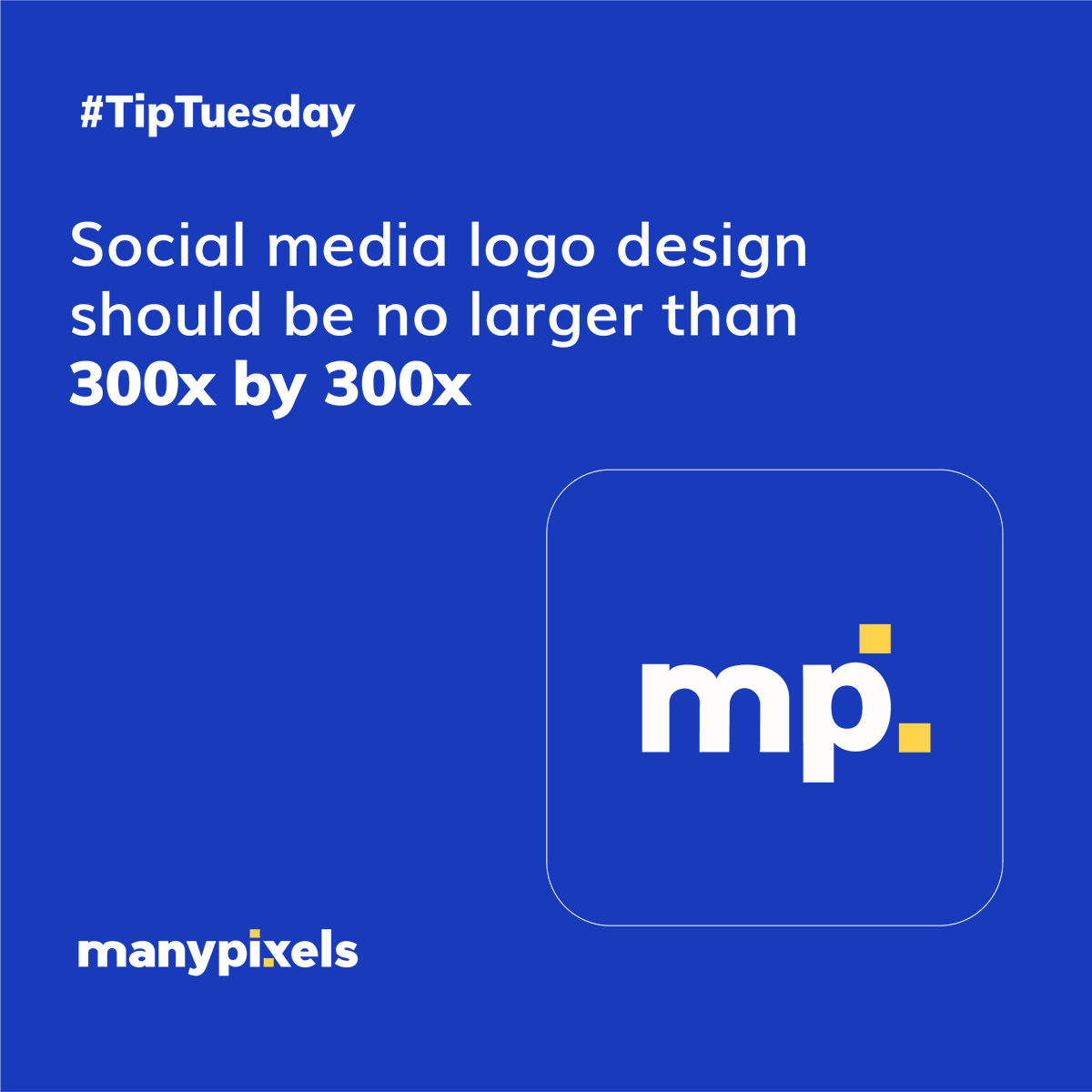 manypixelsco's tweet photo. #TipTuesday Keep your social media logo on the smaller side to prevent blurring and being cut by image borders. #graphicdesign #designtips #smallbusinesstips https://t.co/zhx8BMo12l