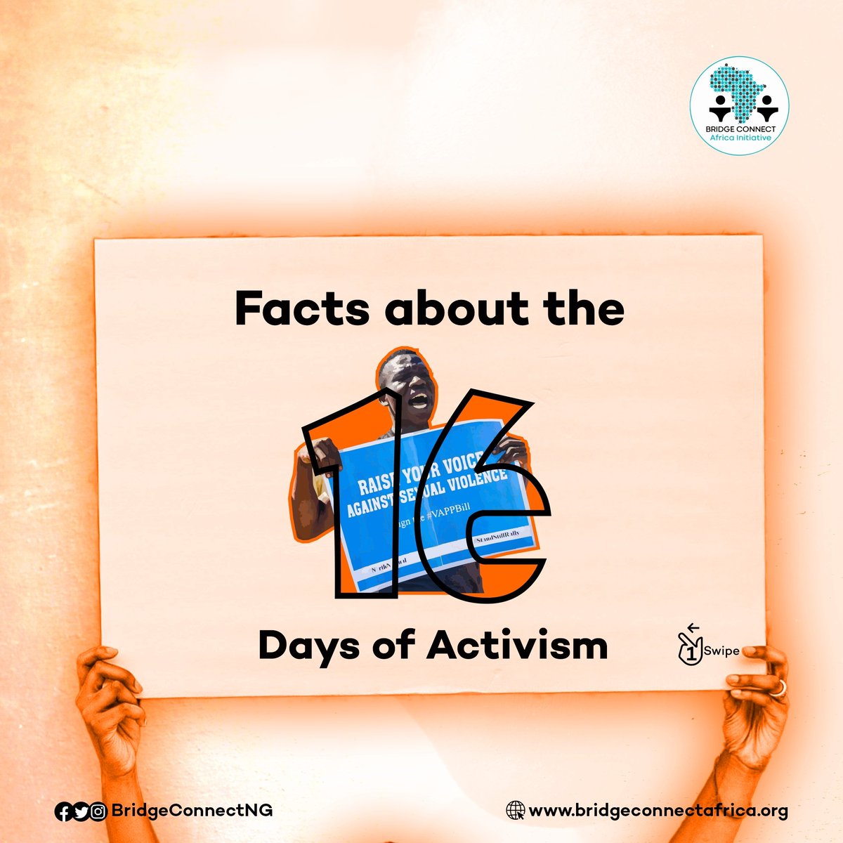 BridgeConnectNG's tweet photo. Time to educate yourself 
Here are few facts about #16daysofactivism you need to know. 
We are on Day 5 of the #16daysofaction.  What are you doing to end Gender-based Violence in your community? 
#16daysofactivismagainstgenderbasedviolence #orangetheworld #EndGBV #BCAI https://t.co/PYlImDU7Rc