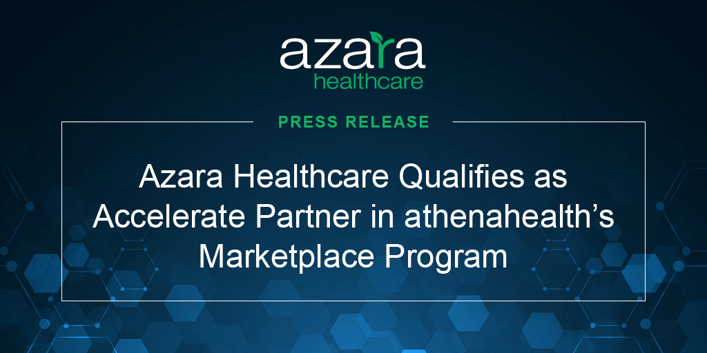 azaraDRVS's tweet photo. Azara Healthcare is pleased to announce that we have qualified as an Accelerate Partner in athenahealth’s Marketplace Program—further expanding access to population health data and analytics. Read press release: https://t.co/ipRlbAksDb #AzaraDRVS #dataonamission #athenahealth https://t.co/lzuYNlgMpm