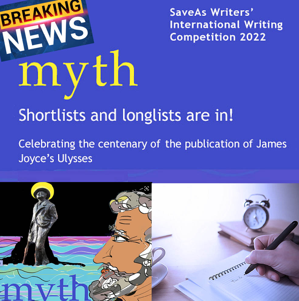 Who exactly are the winning Myth-makers? Go to saveaswriters.co.uk to see if your creative work has been selected! Awards 17 Dec.
#COMPETITION #shortlist #creativewriting #kentwriters #jamesjoyce #ulysses #myths