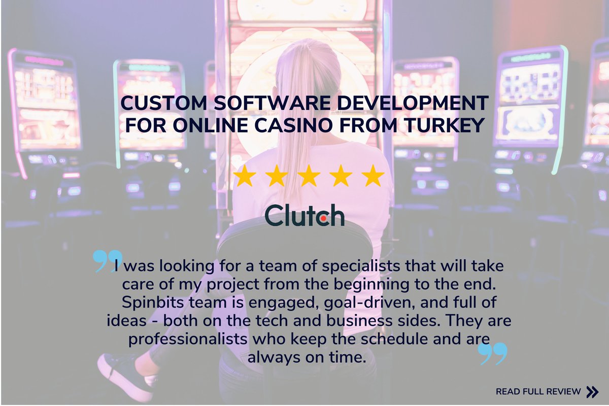 spinbits1's tweet photo. Five stars review from the Online Casino from Turkey!

Read the whole @clutch_co review and find out what technologies we used and what challenges we faced to succeed!

https://t.co/EVazVF23Q0 https://t.co/efWxi7MTou