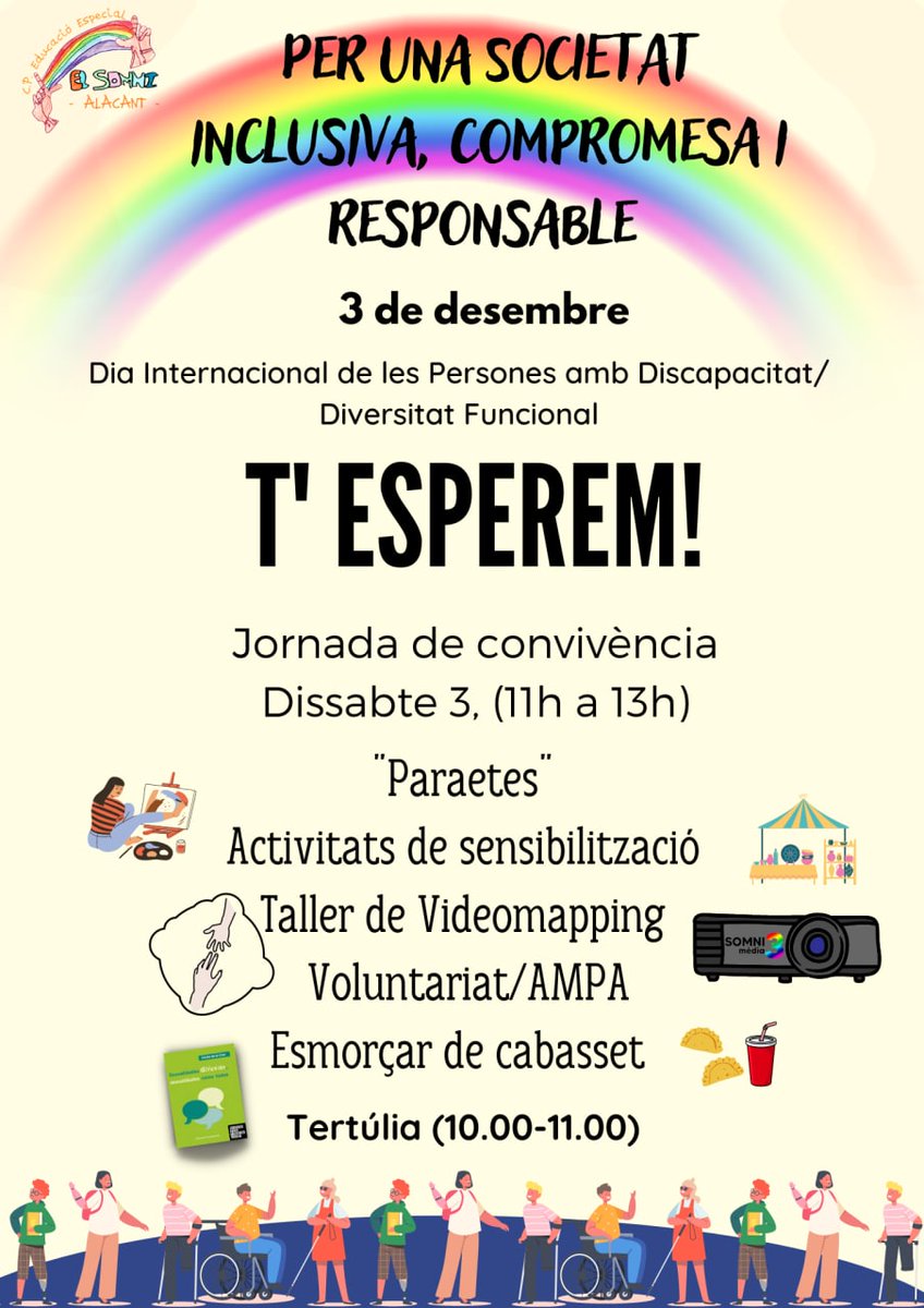 El próximo sábado 3 de diciembre celebramos en el centro el #DiaInternacionalDiscapacidad ¿te lo vas a perder?