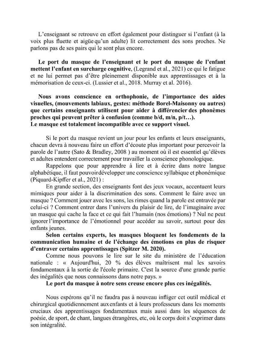 CollectifNatio1's tweet photo. Le CNOF propose dans sa série d'articles sur les conséquences du port du masque chez les #enfants, un document pointant l'impact sur l'apprentissage du langage écrit.
@union_enfants 
#stopmasque
#orthophonie
#langageécrit #école
#CP #CE1 #6ème
#EducationNationale https://t.co/QcAwyGE5Z9