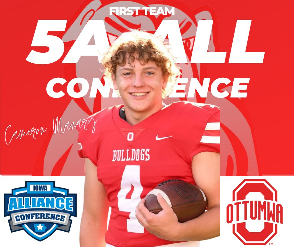 Congratulations to <a href="/iowa_alliance/">Iowa Alliance Conference</a> 5A All Conference First Team Football selections 1/2 #godogs @OHSBulldogFB