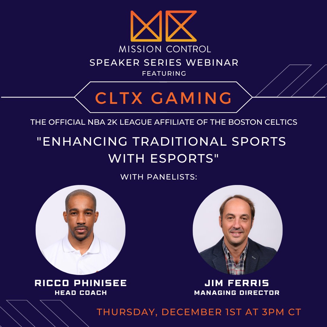 We're featuring <a href="/CLTXGaming/">CLTX Gaming</a>, the NBA 2K League affiliate of the <a href="/celtics/">Boston Celtics</a>, in this week's Speaker Series Webinar! 

We'll chat about recruiting and coaching the team, building their audience and brand, and more.

Register here: bit.ly/speakerseries-…