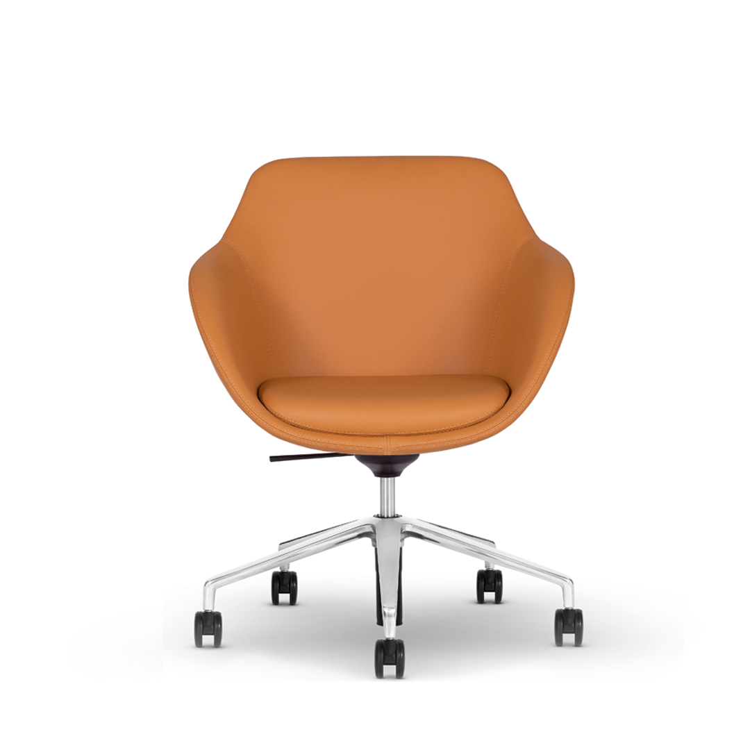 The Ponder chair is often configured in lounge spaces, but it works beautifully in conference rooms and meeting spaces as well. This versatility can be attributed to the Ponder side chair’s customizability – it comes in four base options and three different back heights.