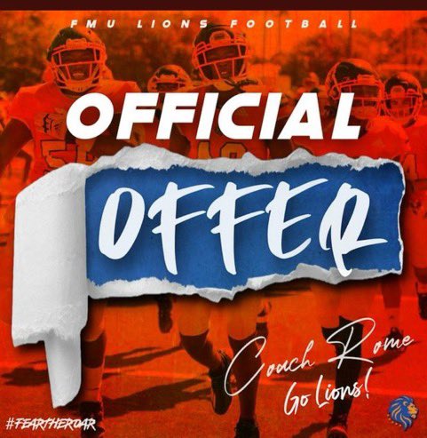 Willie Rollins (@wonderrollins) on Twitter photo After an great conversation with <a href="/milotheburner/">Coach C. Guyton</a>, I'm pleased to receive an offer at <a href="/FMULionsFB/">FMU Lions Football</a>. After an great conversation with <a href="/milotheburner/">Coach C. Guyton</a>, I'm pleased to receive an offer at <a href="/FMULionsFB/">FMU Lions Football</a>.