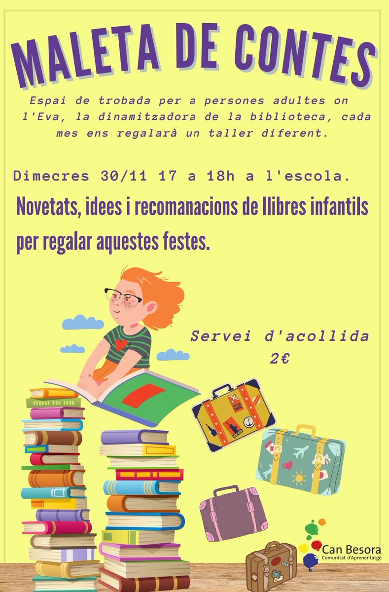 Vols conèixer novetats editorials? No saps quin llibre o conte triar per aquest Nadal?

Vine el dimecres a la biblioteca! 👇🏽
 #lectura #biblioteca #ComunitatAprenentatge
