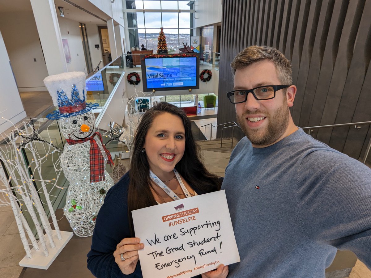 @AshleyWrightNL and I are happy to support the @MemorialU Graduate Student Emergency Fund this #GivingTuesdayCA!  How about you? @signalcampus @gradstudies #UNselfie #MemorialUGiving