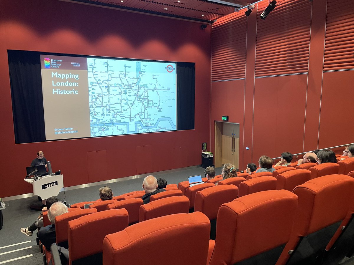 Thanks to Ollie O’Brien (@oobr) who gave the first ever Connected Environments Seminar on Mapping London and Londoners with @CDRC_UK data to our @CASAUCL students in the brand new Pool Street cinema at @UCLEast #celab