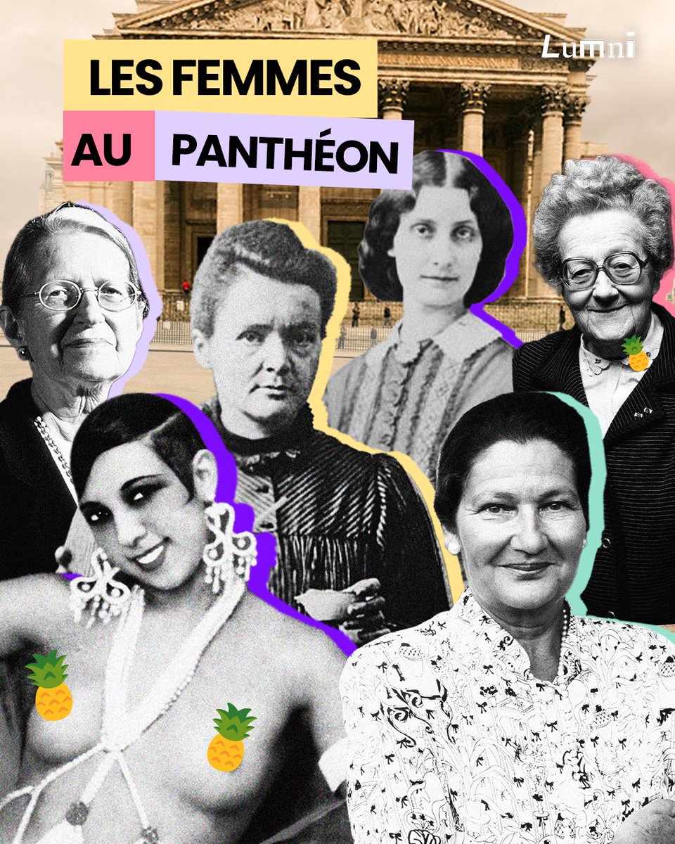 🏛 Aujourd’hui, ça fait un an que #JoséphineBaker est entrée au Panthéon. Elle y a rejoint 5 autres immortelles :
- Sophie Berthelot
- Marie Curie
- Geneviève de Gaulle-Anthonioz
- Germaine Tillion
- Simone Veil

Selon vous, quelle autre femme mériterait sa place au Panthéon ?