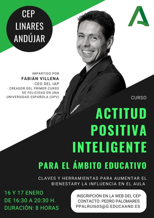 Abierto plazo de inscripción para la actividad formativa: “ACTITUD POSITIVA INTELIGENTE PARA EL ÁMBITO EDUCATIVO” 💪🏽🫶🏼🧠 Info e inscripción ➡️ acortar.link/NRU8vL ¡No os la podéis perder!