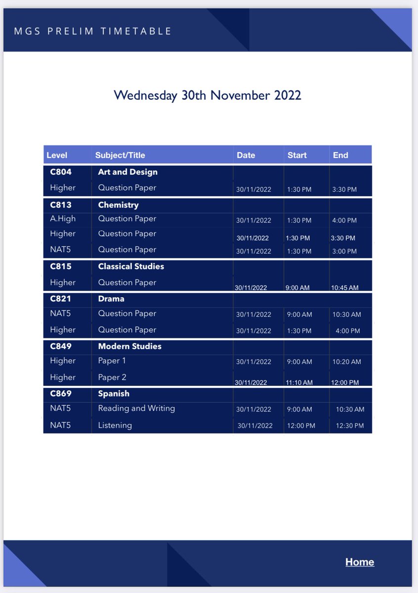 mgsonline's tweet photo. A reminder of the prelim timetable for tomorrow, Wednesday 30th November. https://t.co/5ywoSAC70K