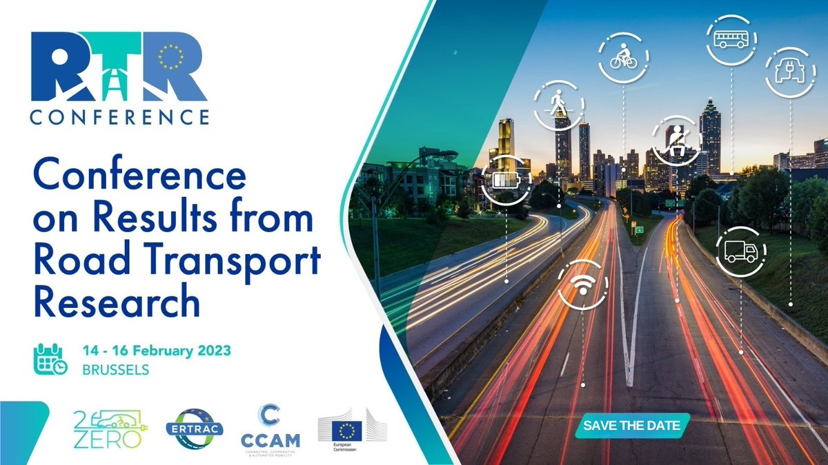 📢Mark your agenda to make sure you don't miss this 👇key event!

#RTRConference2023 #EUTransportResearch #EUPartnerships #H2020 #Urban #Mobility #Logistics #Freight #CCAM #IA #EVs #automation  #Technology #Roadsafety #Zeroemission #cleanair 