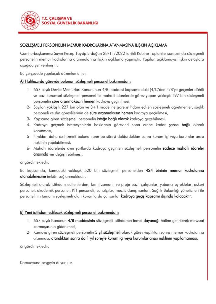 Hayırlı Olsun..

Mücadelemiz Sonuç Verdi
Yıllardır hakları için mücadele verdiğimiz
Sözleşmeli öğretmenlerimizin tamamı süre aranmaksızın hemen kadroya geçecek..

YAPARSA EĞİTİM BİR-SEN YAPAR