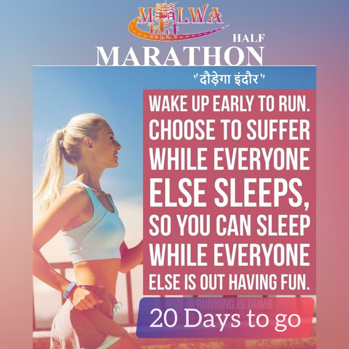 MalwaMarathon's tweet photo. Are you ready to participate in half marathon?
Malwa Marathon #दौड़ेगाइंदौर
Registration open now👇🏻
https://t.co/9mN4Wu59nK
#malwamarathon #runningfit #IfIcanyoutoocan #runningmotivation
#bharatrunners #Indianrunners #runners #fitindore #ultrarunners #runner #FIFAWorldCup https://t.co/CwHAMZJFpG