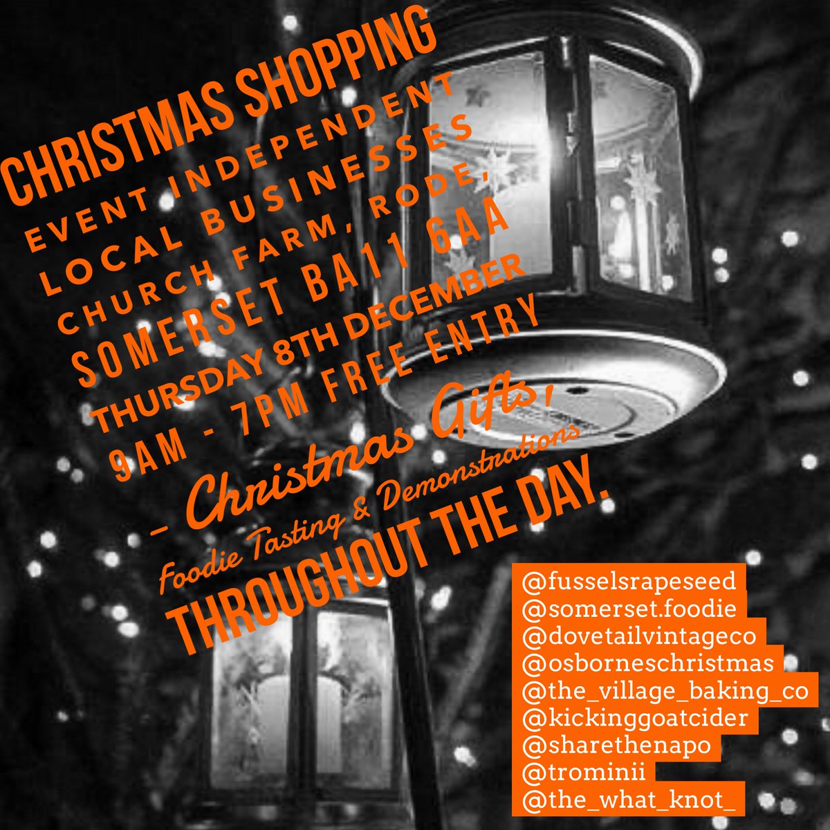 What_Knot1's tweet photo. #fusselsrapeseed #somersetfoodie #dovetailvintageco #osborneschristmas #the_village_baking_co #kickinggoatcider #sharethenapo #trominii #the_what_knot 

Some great local companies to see at this #Christmasevent #christmasshopping #freeparking 

#Tastings 😋😋😋😋😋🤪🤪🤪🤪😋😋😋 https://t.co/ISmQYm3s5B