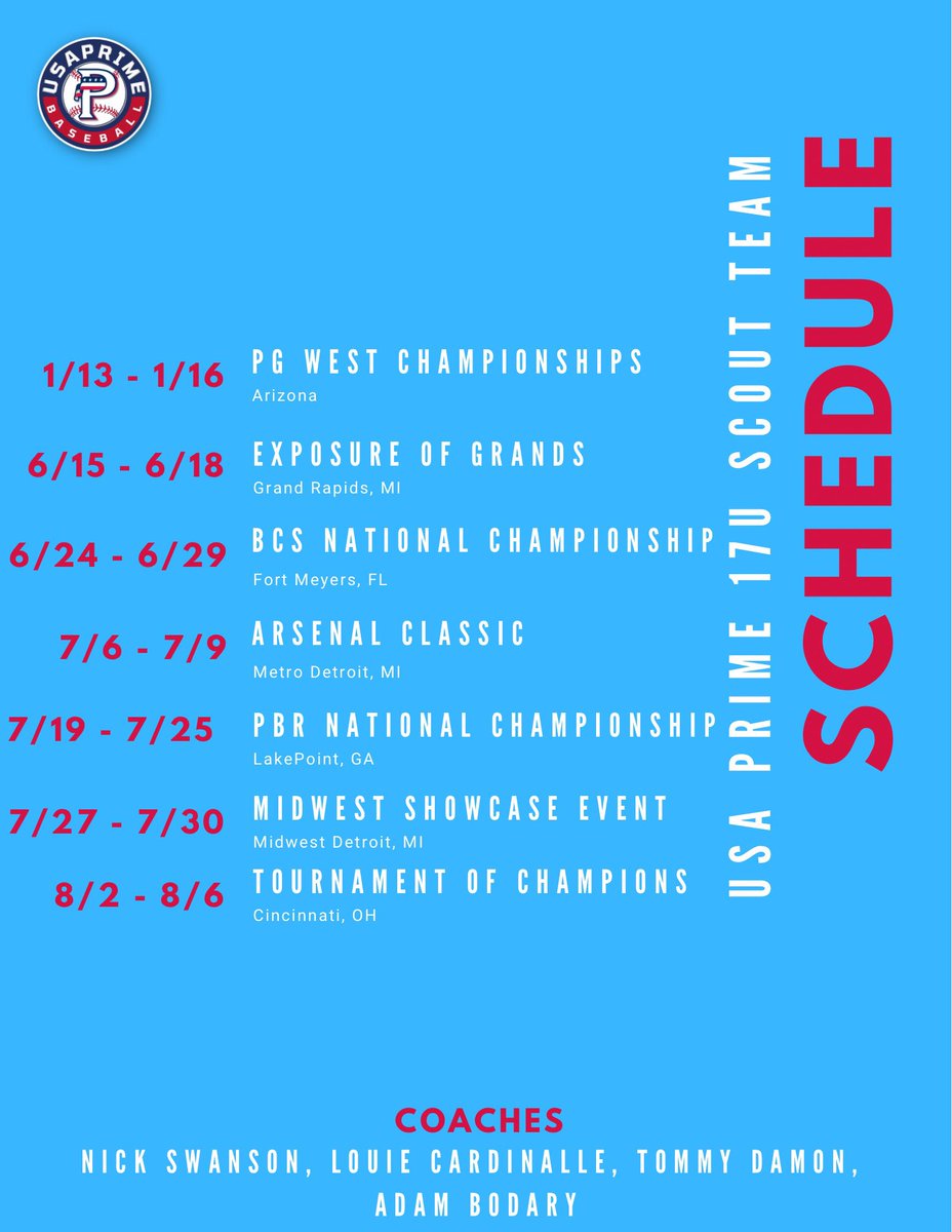 OFFICIAL SCHEDULE RELEASE 🔥

#PrimeOnTop #PrimeRecruits