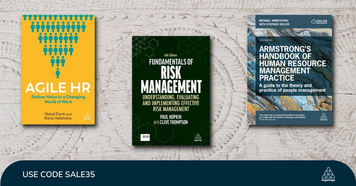 Two days left to save 35% on all books! Curious about what others are reading? Here are the top three bestselling #books of the day: - '#AgileHR' - 'Fundamentals of #RiskManagement' - 'Armstrong's Handbook of #HumanResourceManagement Practice'