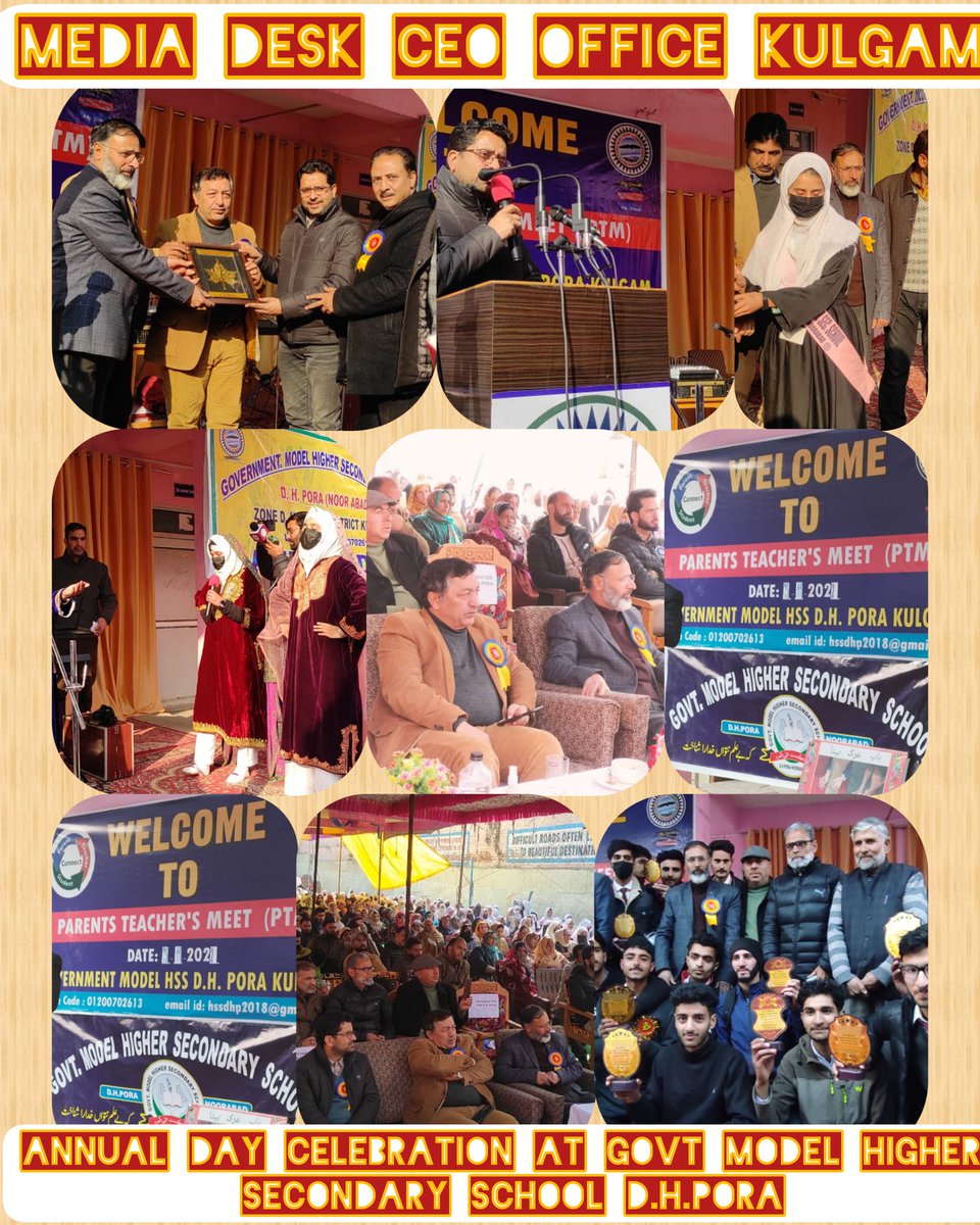 CEOKulgam's tweet photo. Bridging the gaps: Annual Day Function held at Govt. Model Higher Secondary School D. H.Pora. More than 200 hundred parents participated.
@Drsubhassarkar 
@ManojSinhaOffc 
@OfficeOfLGJandK 
@SchoolEduJK
@dsekofficial 
@DcKulgam  
@DioKulgam
@DrBilalbhatIAS
@tak_ataulmunim https://t.co/e4ENHIvtFh