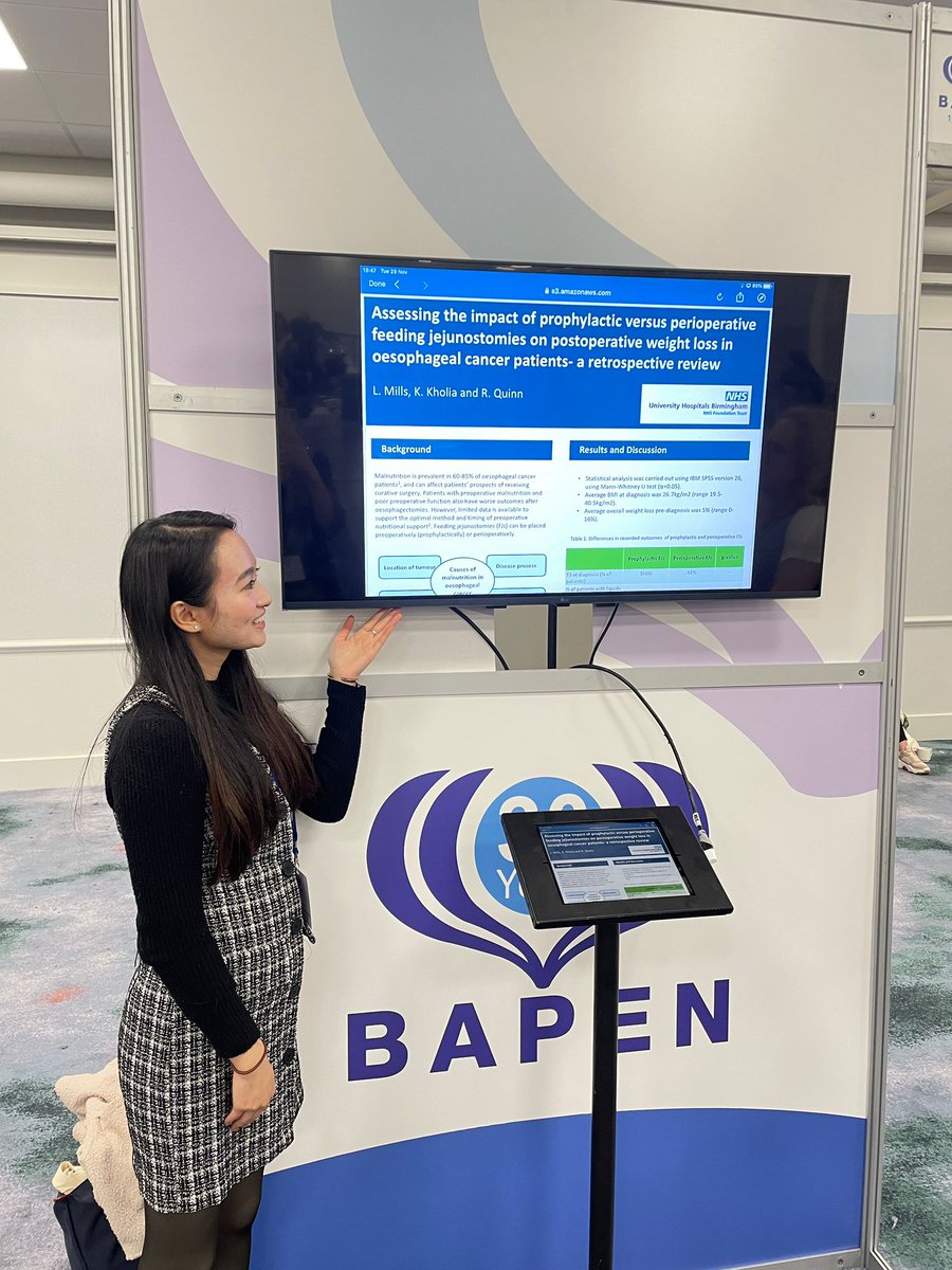 Krishna Kholia Parmar RD (@krishnakholiard) on Twitter photo Our lovely Michelle presenting a poster at <a href="/BAPENUK/">BAPEN UK</a> on the use of pre-op vs peri-op jejs in UGI pts.
So proud of our little team and everything we've acheived over the last few years ๐๐ฝ๐
<a href="/helen_reilly/">Helen Reilly</a> <a href="/LucyDav74271674/">Lucy Davies</a> <a href="/JulieHu63617151/">Julie Hunter</a> <a href="/Ruth_quinny/">Ruth Quinn</a> <a href="/Millsy19e/">Louise Beth Mills</a> <a href="/UHBTherapy/">UHB Therapy Services</a> Our lovely Michelle presenting a poster at <a href="/BAPENUK/">BAPEN UK</a> on the use of pre-op vs peri-op jejs in UGI pts.
So proud of our little team and everything we've acheived over the last few years ๐๐ฝ๐
<a href="/helen_reilly/">Helen Reilly</a> <a href="/LucyDav74271674/">Lucy Davies</a> <a href="/JulieHu63617151/">Julie Hunter</a> <a href="/Ruth_quinny/">Ruth Quinn</a> <a href="/Millsy19e/">Louise Beth Mills</a> <a href="/UHBTherapy/">UHB Therapy Services</a>