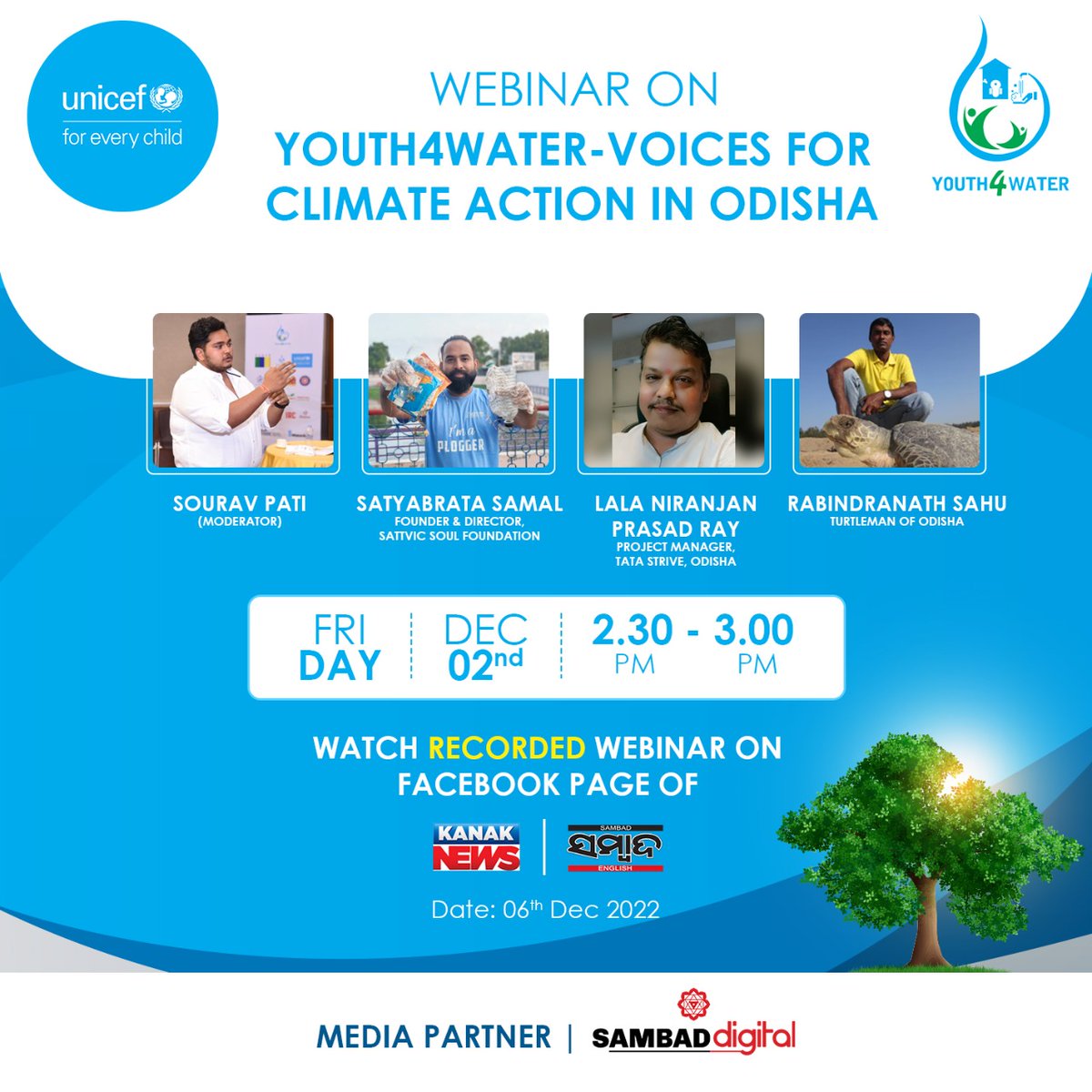 Webinar on ‘#Youth4Water-Voices for #ClimateAction in #Odisha’
Watch the recorded webinar on our Facebook page-