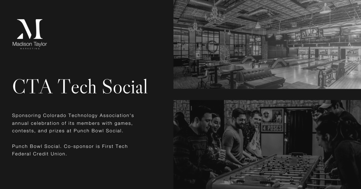 MTMDenver's tweet image. We are proud to sponsor the annual CTA Tech Social and celebrate the accomplishments of the Colorado Technology Association! @ColoTechAsn

#CTA #TechSocial2022 #TechTheHalls