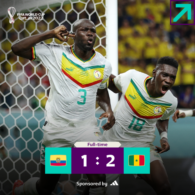 FIFAWorldCup's tweet photo. The last-16 beckons for Senegal! 👏 🇸🇳 

@adidasfootball | #FIFAWorldCup