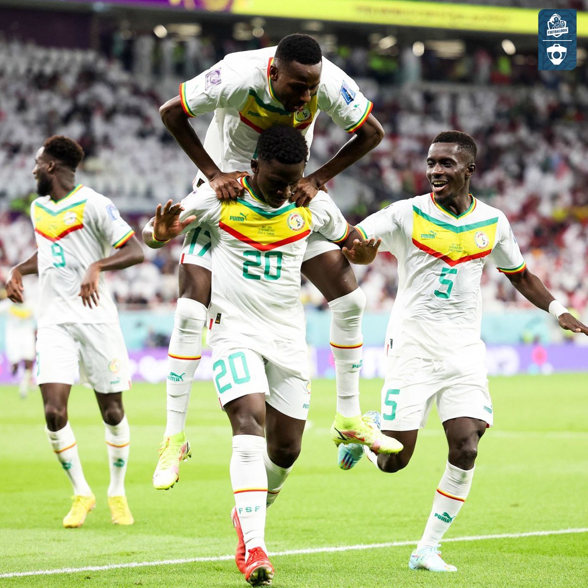Footballogue's tweet photo. LE SENEGAL SE QUALIFIE POUR LES HUITIEMES DE LA COUPE DU MONDE ! 🇸🇳🇸🇳🇸🇳

Premier pays africain qualifié ! https://t.co/tehAIoDv23