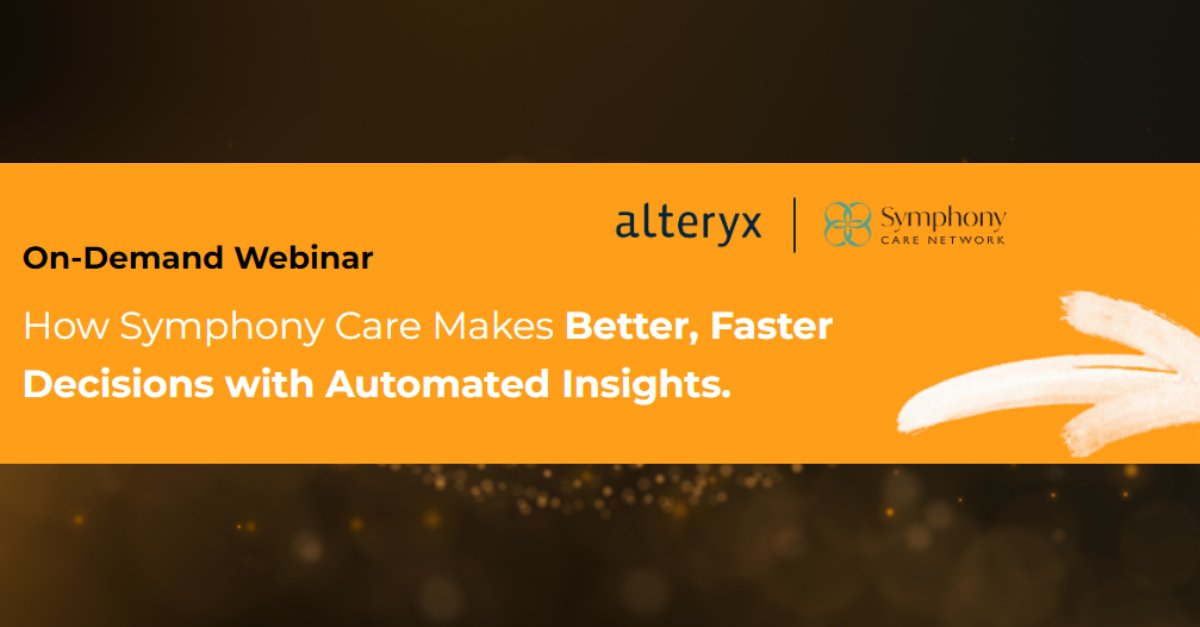You don’t need to be a data scientist to understand your business. You just need data-informed insights — but you can’t get them without asking the right questions. Or can you? Watch this webinar to find out: pages.alteryx.com/webinar-sympho…

#Alteryx #Healthcare #Cloud #Analytics