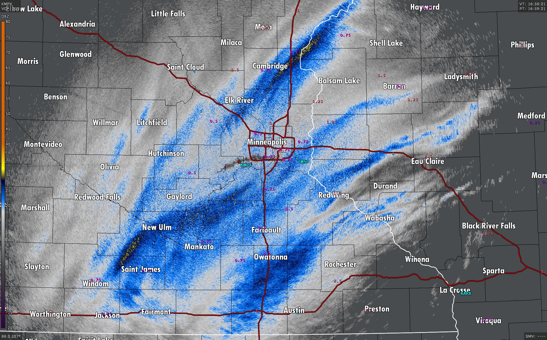 NWS Twin Cities on Twitter "11am Update Radar shows a band of heavy