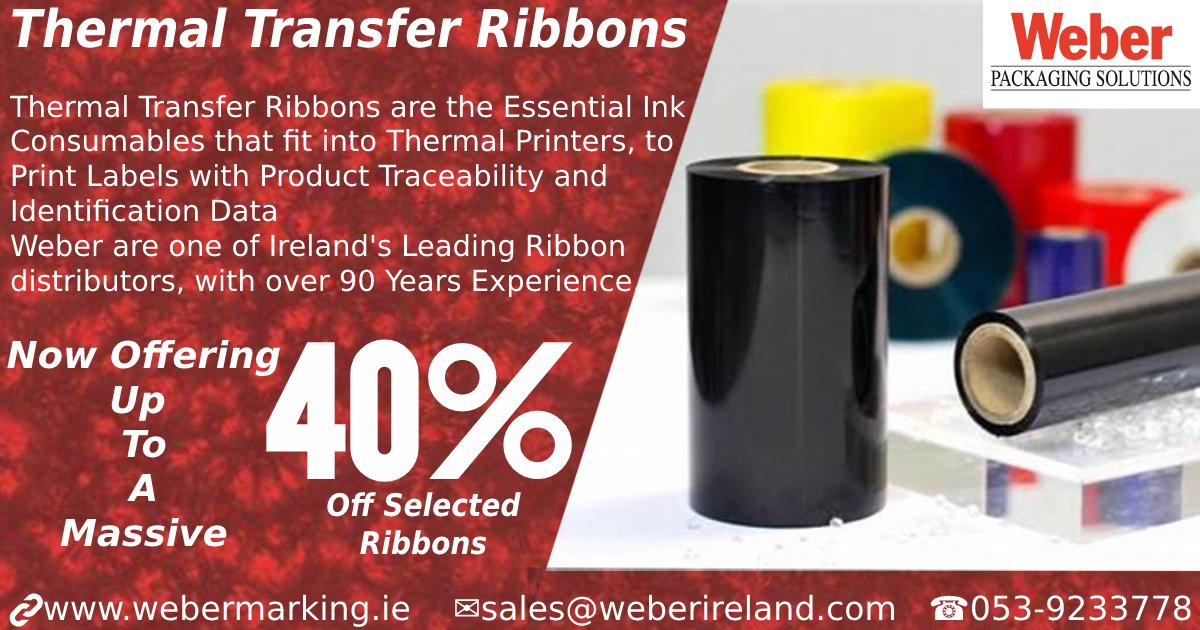 Irlbarcodes's tweet photo. Get in touch with one of your local Weber Sales Representatives, and let us Label Your World 🌍
Contact Weber Ireland ☘️

📱: 053-9242935
📨: sales@weberireland.com

#ribbons #ricoh #zebra #armor #inkanto #weber #thermaltransfer #waxribbon #waxresinribbon #irelandribbon https://t.co/BavBTdBSbc