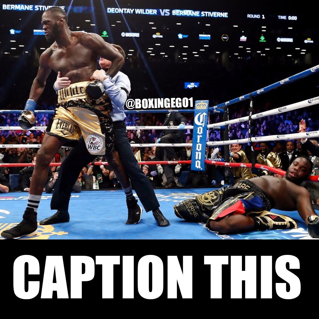 Boxingego's tweet photo. #CaptionThis Deontay Wilder STOPS Bermane in the rematch Barclays Center in NYC. @boxingego #EGOCaptionThis #Caption #bestcomments #deontaywilder #wilderstiverne2 #wilder #deontay #wilder #boxingego https://t.co/0TdW9gUuGZ