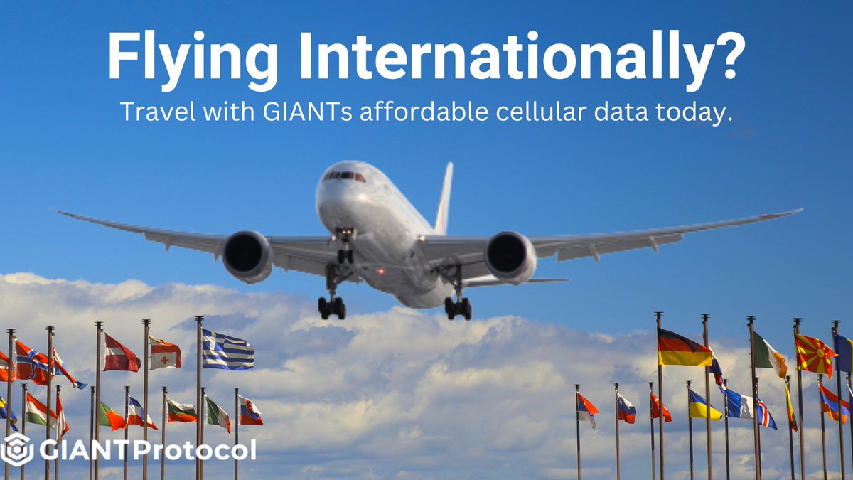 GIANT IS THE WAY TO TRAVEL!

🧳Affordable international cellular data 
✈️No roaming 
🧳In 155 countries.

🪙Earn $GIANT tokens when you buy cellular data with GIANT. 

Click the link below to get your data for as low as $7.75.
giant.app.link/e/stayconnected

#Travel #eSIM #Iot #Trending