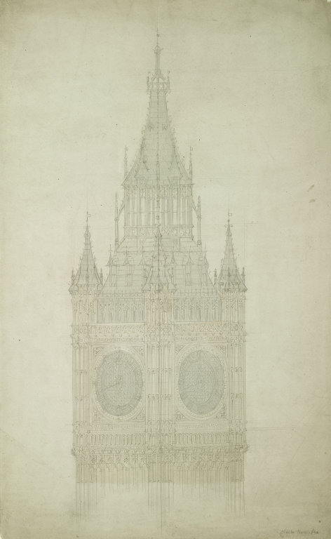 RIBA's tweet photo. Today's #EYAWeek theme is time, so here's probably the most famous clock found in the #RIBACollections: one of several preliminary studies by Charles Barry for the clocktower of @Parliament_RR, c.1830s.
#EYATime @explorearchives https://t.co/p6MRtO4PZs