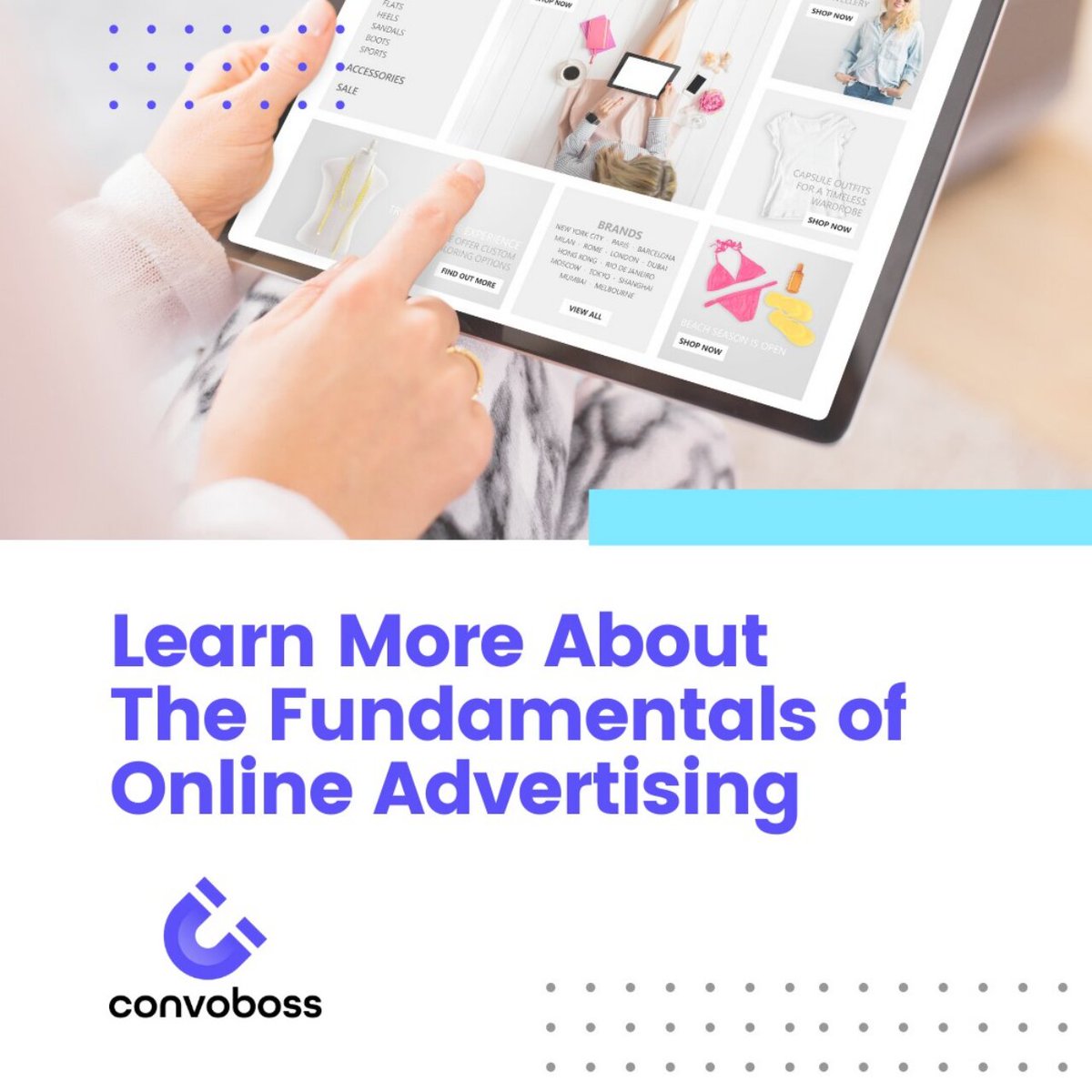 Growing businesses continue to seek ways to expand their audiences, and online advertising is essential in driving more trafﬁc and increasing sales and brand awareness.

Learn the basics of online advertising here: 1l.ink/L2V8G5S

#onlineadvertising #digitalmarketing