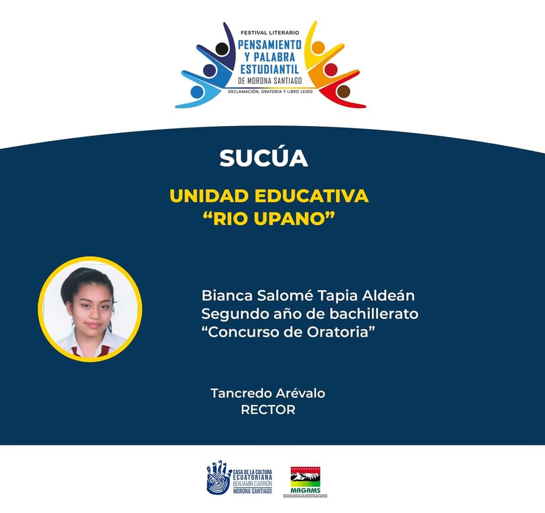 cce_moronastgo's tweet photo. 👏📃 #FestivalLiterario || ¡Presentamos a los  concursantes al Festival Literario "Pensamiento y palabra estudiantil de Morona Santiago", nivel cantonal! https://t.co/zWkryDkBa6