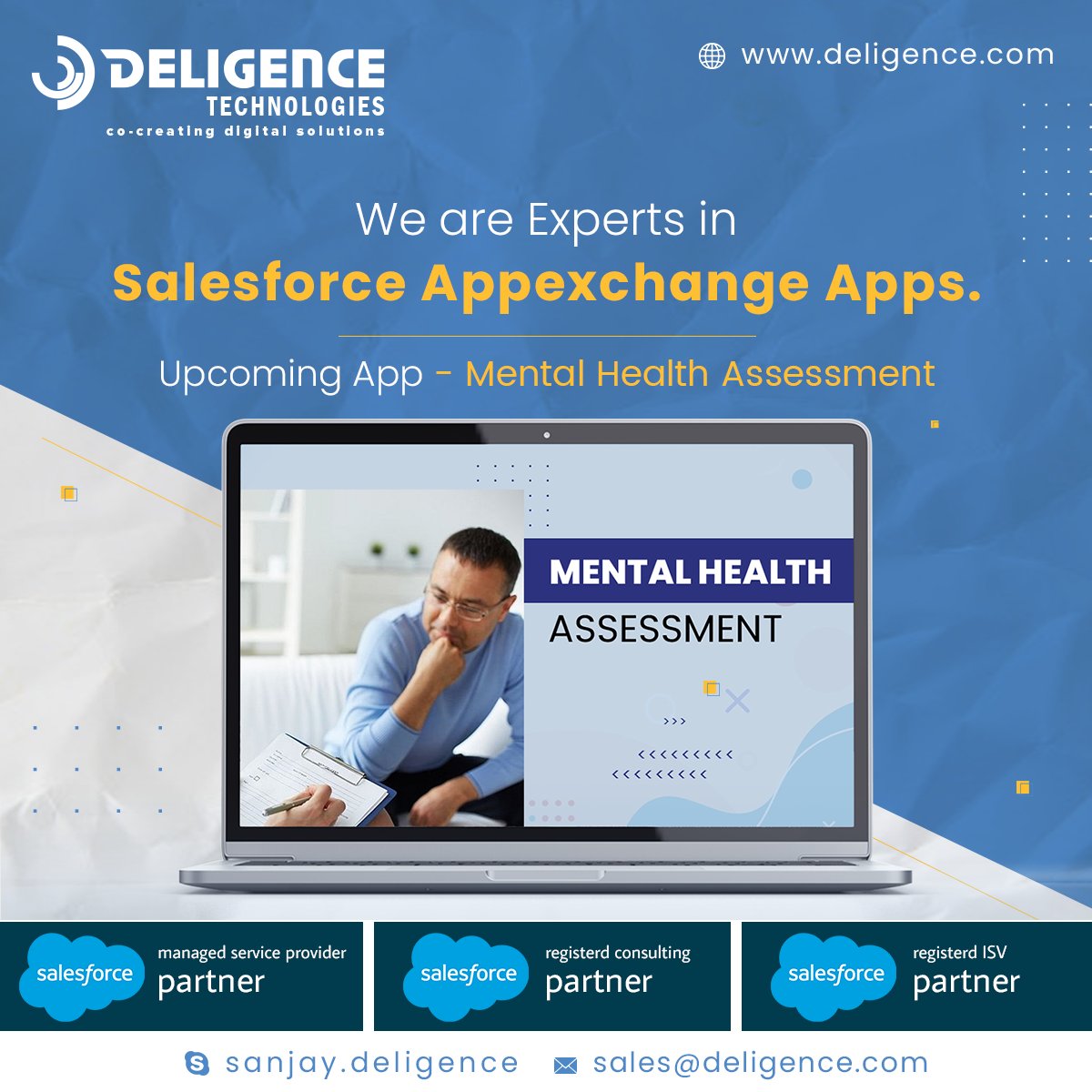 DeligenceTech's tweet image. We are experts in Salesforce AppExchange App Development.
…
Check out our upcoming App, “Mental Health Assessment”, where you can take your mental health assessment.
Link: bit.ly/3EqnPfk
...
#salesforcepartner #salesforcemanagedservices #deligencetechnologies #deligence